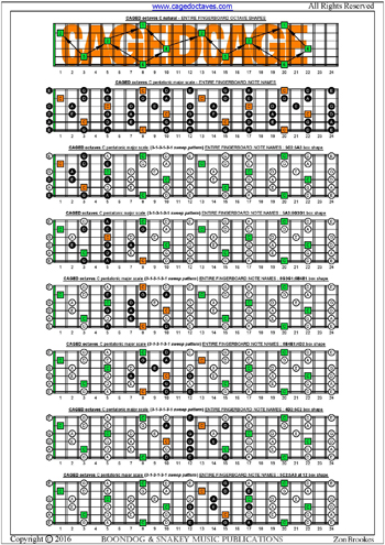 CAGED octaves C pentatonic major scale 313131 sweep patterns : entire fretboard notes